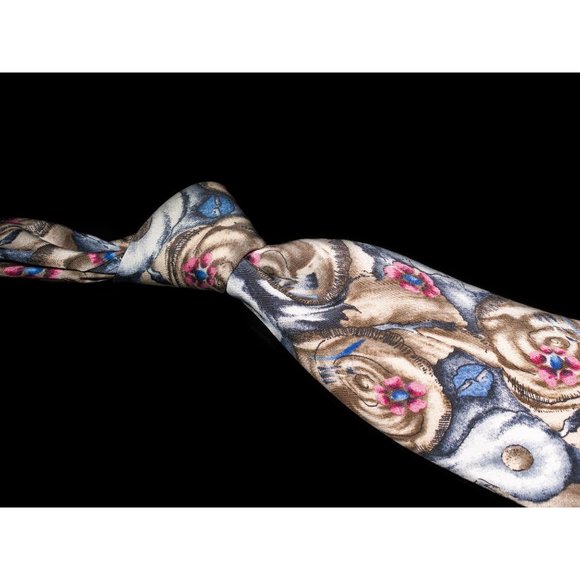 Vintage J. Garcia "Snail Garden" Collection 9 Designer 100$ Silk Tie XL - Picture 1 of 5